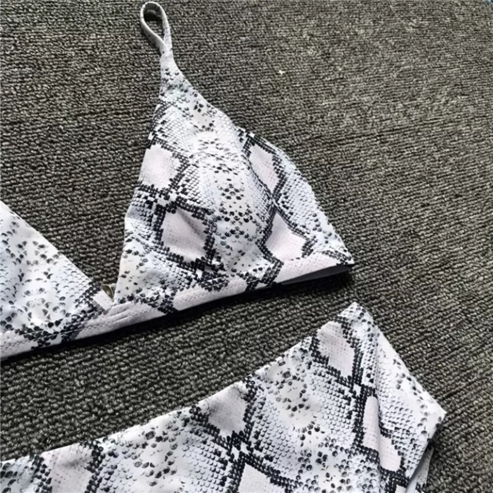 SOLD OUT CLEARANCE Snake Printed High Waist Bikini Swimsuit - Picture 5 of 6